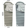 Ультралёгкий спальный мешок NATUREHIKE CNK2350WS023 M300 хлопковый с капюшоном весна осень серый, молния слева 6927595775974